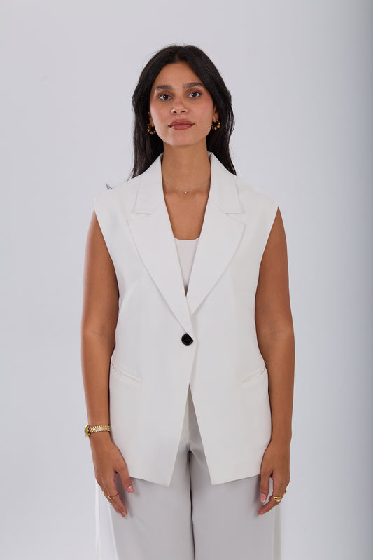 White Long Vest