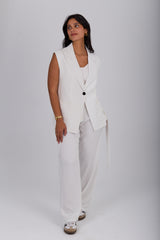 White Long Vest