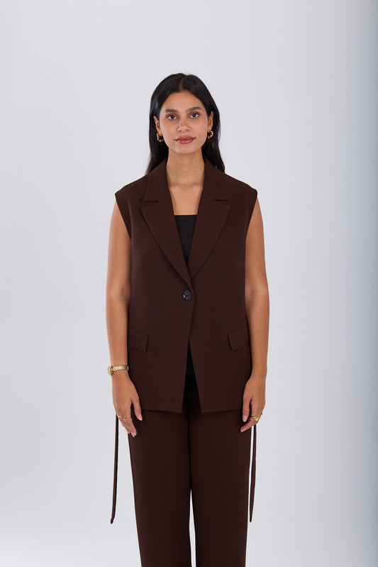 Brown Long Vest