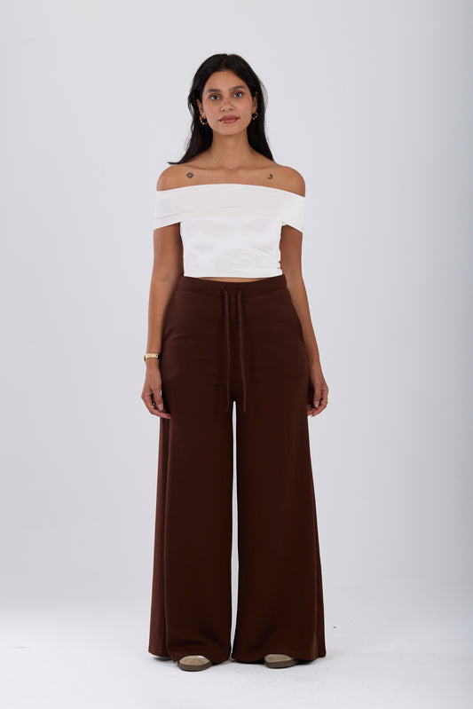Brown Wide Leg Sweatpants