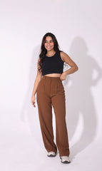 Brown Straight Pants