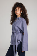 Soft Structure Linen Shirt - Blue