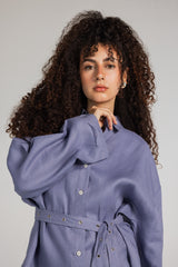Soft Structure Linen Shirt - Blue