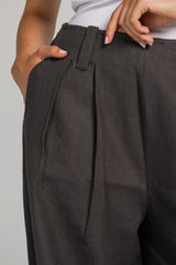 Easy Flow Linen Pants - Gray