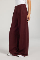 Easy Flow Linen Pants - Maroon