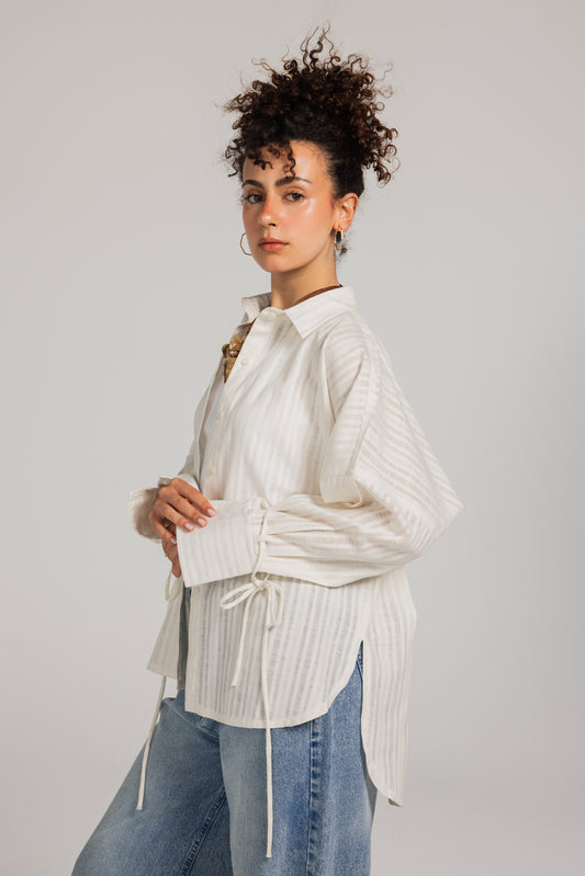 Easy Lines Linen Shirt in - Off White