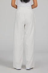 White Pleated Pants