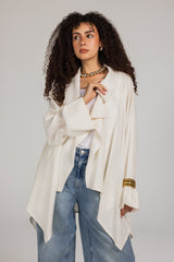 Soft Memory Linen Kimono in White