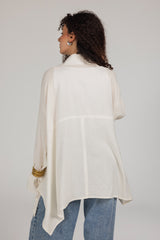 Soft Memory Linen Kimono in White