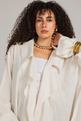 Soft Memory Linen Kimono in White