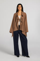Soft Memory Linen Kimono in Cafe