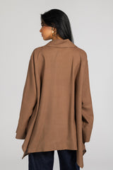 Soft Memory Linen Kimono in Cafe