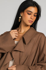 Soft Memory Linen Kimono in Cafe