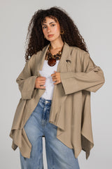 Soft Memory Linen Kimono in Stone