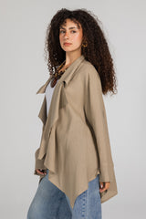 Soft Memory Linen Kimono in Stone