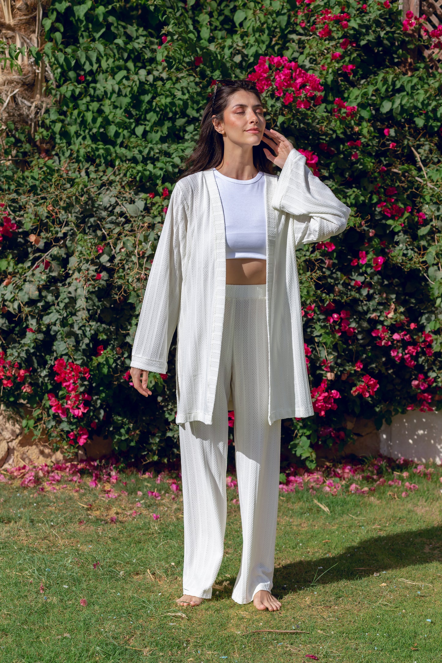 Crochet kimono in white