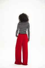 Red Casual Loose Pants