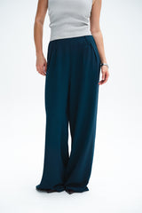 Teal Green Casual Loose Pants
