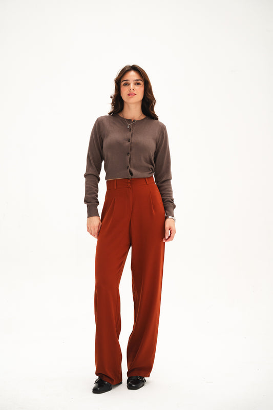 Brown Straight Pants