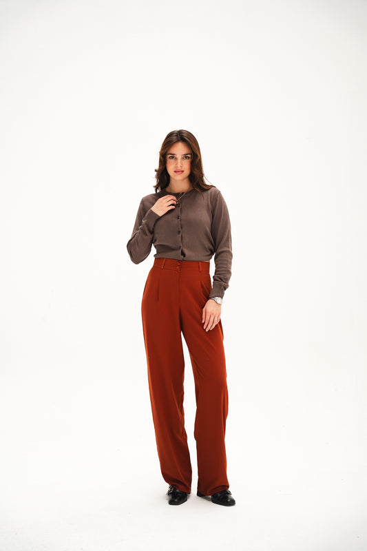 Brown Straight Pants