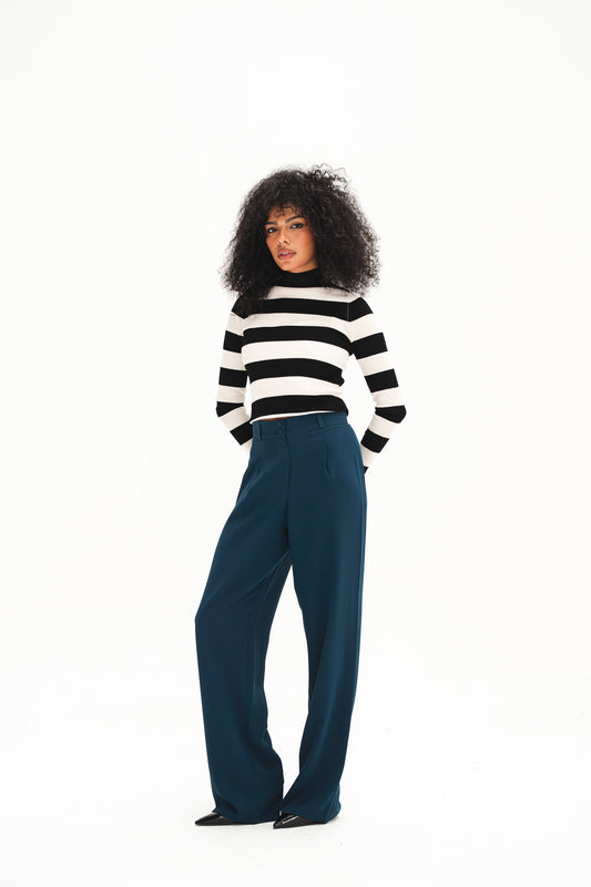 Teal Green Straight Pants
