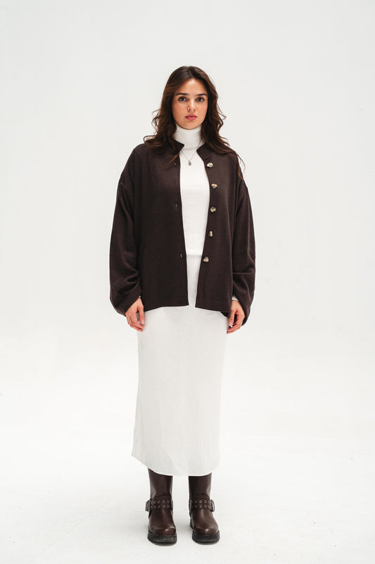 The Aria Cardigan - Dark Brown