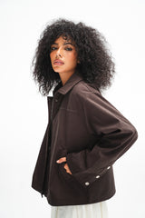 The Harper Zip Jacket - Dark Brown