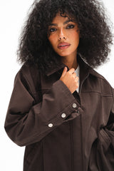 The Harper Zip Jacket - Dark Brown