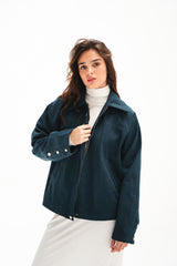 The Harper Zip Jacket - Teal Green