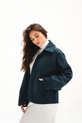 The Harper Zip Jacket - Teal Green