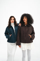 The Harper Zip Jacket - Dark Brown
