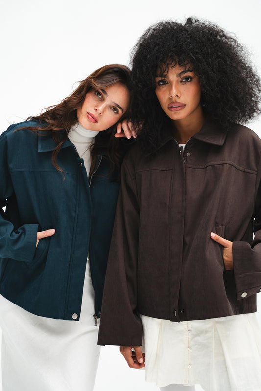 The Harper Zip Jacket - Teal Green