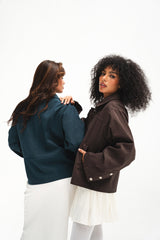 The Harper Zip Jacket - Dark Brown