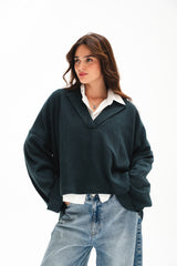 The Rowan Pullover - Deep Teal