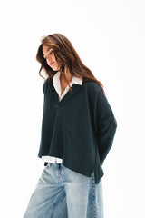 The Rowan Pullover - Deep Teal