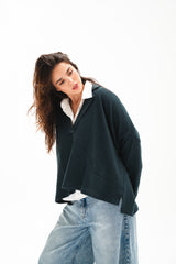 The Rowan Pullover - Deep Teal