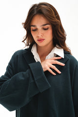 The Rowan Pullover - Deep Teal