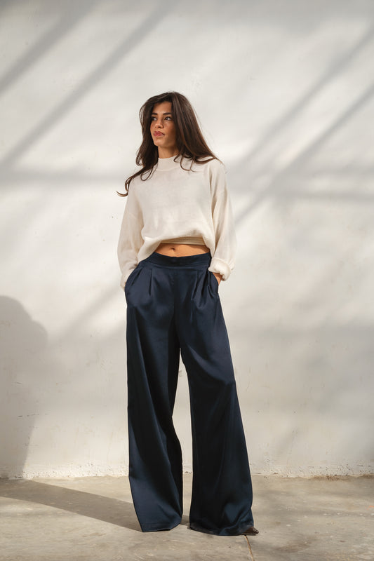 Deep teal Satin Pants