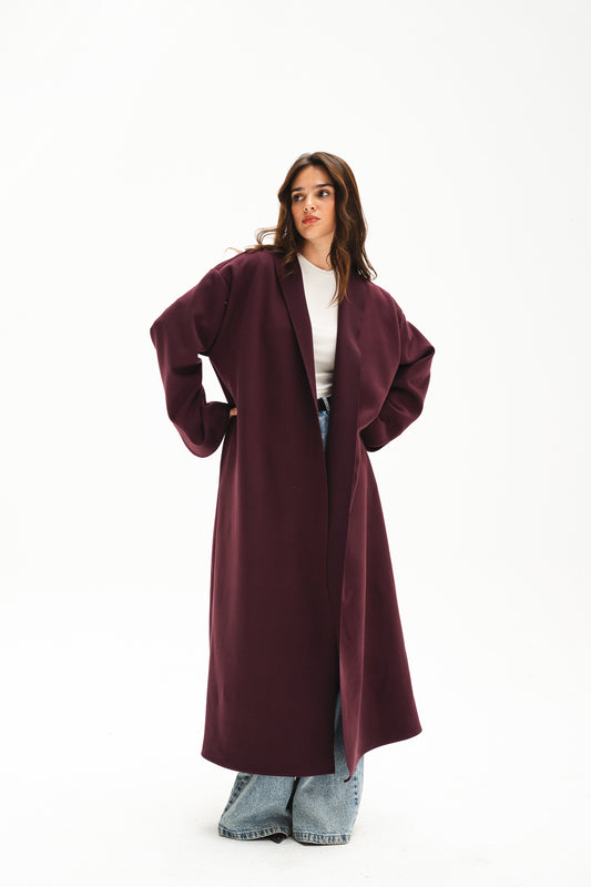 Soft Touch Coat - Maroon