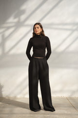 Black Casual Loose Pants