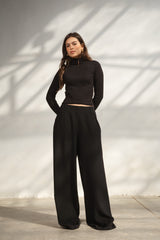 Black Casual Loose Pants