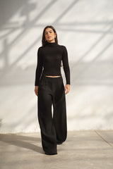 Black Casual Loose Pants