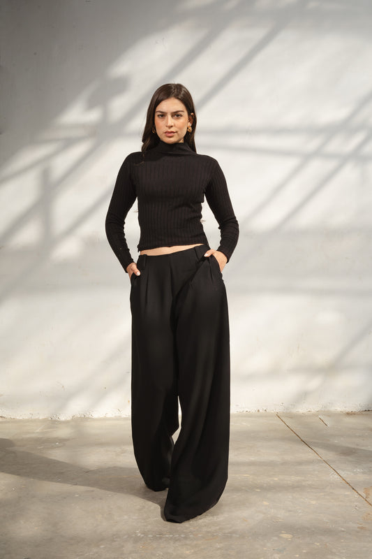 Black Casual Loose Pants