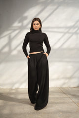Black Casual Loose Pants