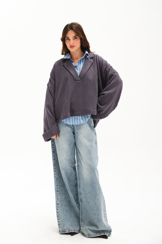 The Rowan Pullover - Gray