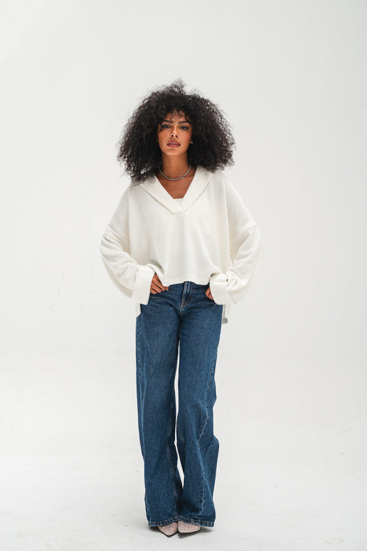 The Rowan Pullover - White