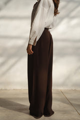 Dark Brown Casual Loose Pants