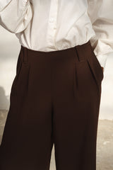 Dark Brown Casual Loose Pants