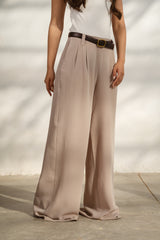 Light Beige Casual Loose Pants