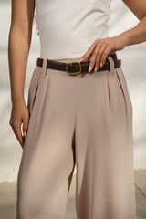 Light Beige Casual Loose Pants